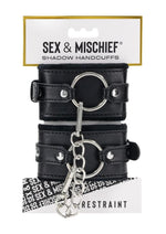Sex and Mischief Shadow Handcuffs - Black/Silver
