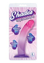 Shades Smoothie Dildo with Suction Cup - Purple - 8.25in