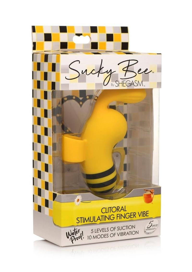 Shegasm Sucky Bee Rechargeable Silicone Clitoral Stimulating Finger Vibrator