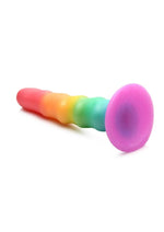 Simply Sweet Zigzag Silicone Rainbow Dildo - Multicolor