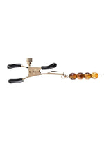 Sincerely Amber Beaded Nipple Clamps - Animal Print/Gold