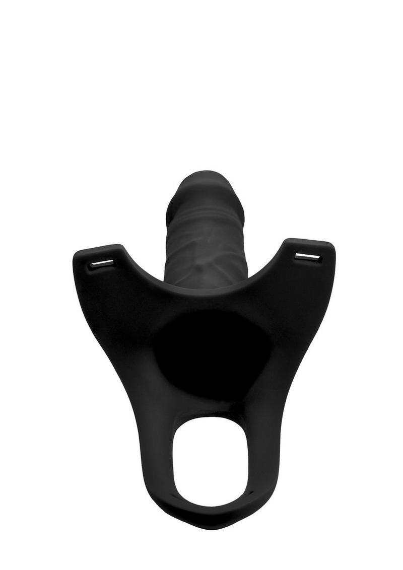 Size Matters Hollow Silicone Dildo Strap-On - Black