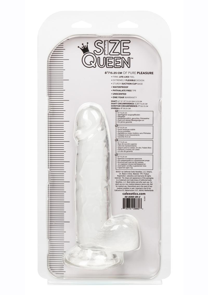 Size Queen Dildo - Clear - 6in