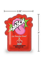 Smack Warming and Lickable Massage Oil 3ml Pouch (Case Of 48) - Cherry