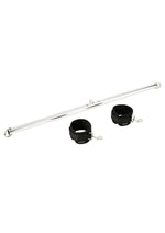 Sportsheets Expandable Spreader Bar and Cuffs - Black/Silver - Set