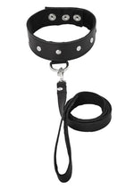 Sportsheets Leather Leash and Collar - Black