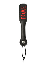 Sportsheets Leather Love Impression Paddle - Black - 12in