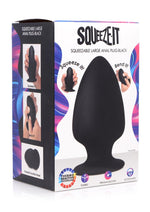 Squeeze-It Squeezable Silicone Anal Plug - Black - Large