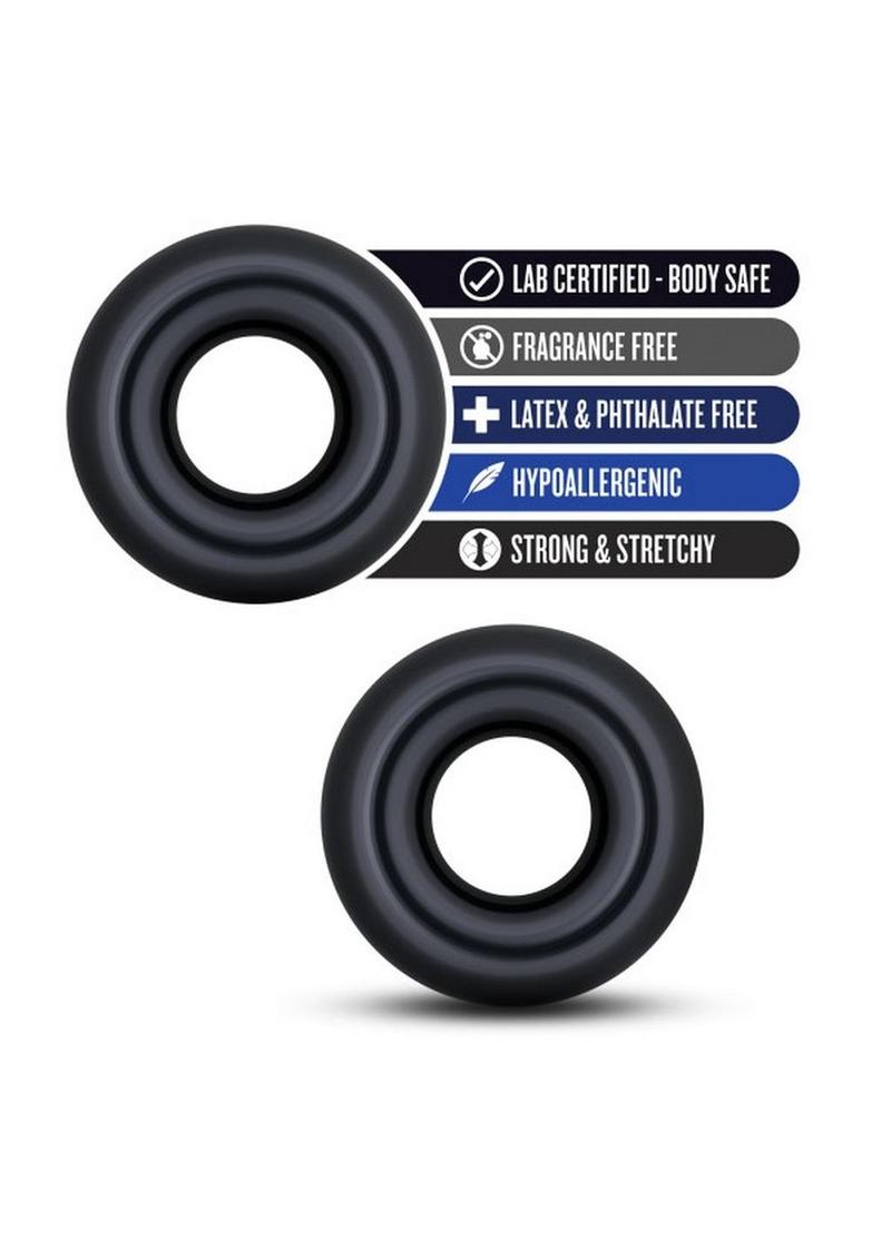 Stay Hard Donut Rings Oversized - Black - 2 Pack