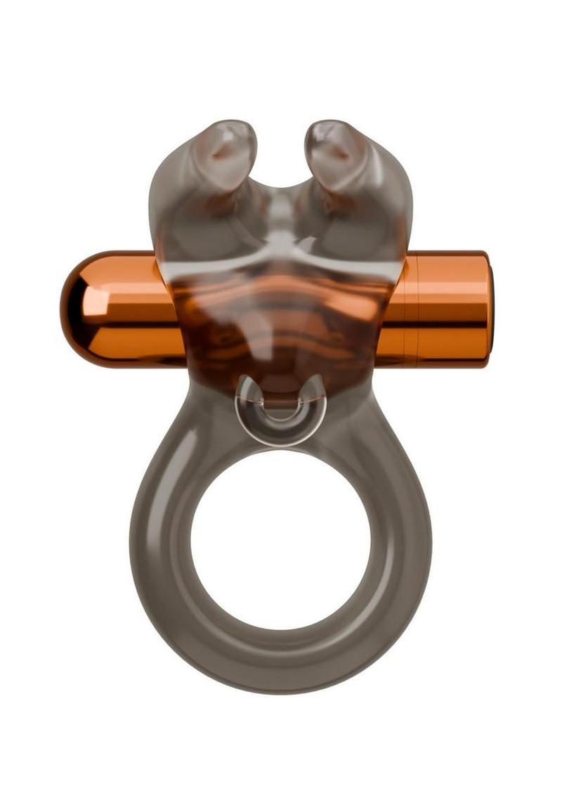 Stay Hard Vibrating Rechargeable Clitoral Stimulating Cock Ring Set with Textured Sleeve