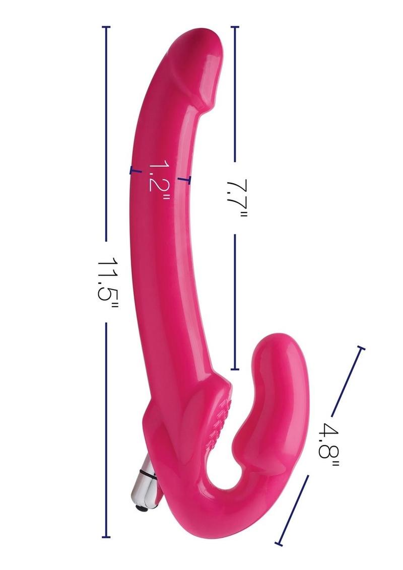 Strap U 7x Revolver Slim Vibrating Strapless Strap-On Dildo - Pink