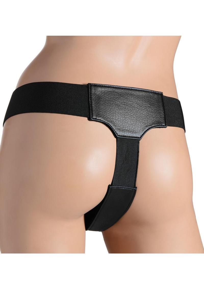 Strap U Bella Velvet-Lined Elastic Strap-On Harness - Black