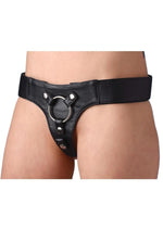 Strap U Domina Adjustable Wide Band Strap-On Harness - Black