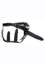 Strict Double Penetration Strap-On Harness with Silicone Dildos