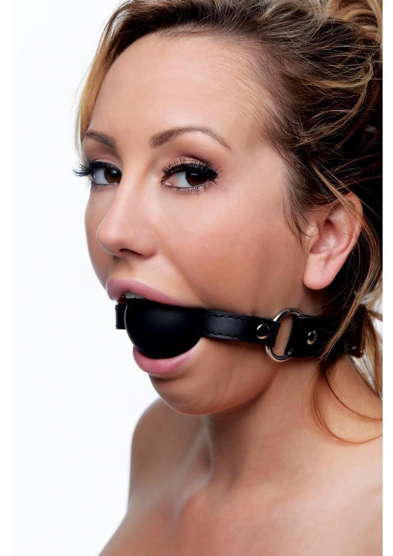 Strict XL Silicone Gag Ball - Black - XLarge - 2in