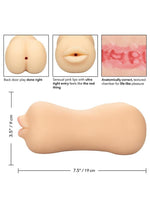 Stroke It Realistic Dual Ended Stroker - Mouth and Ass - Ivory/Vanilla