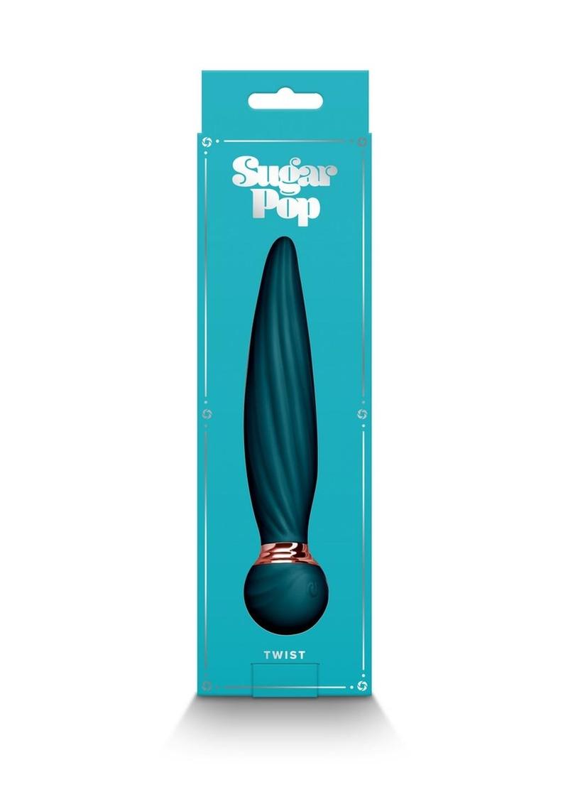 Sugar Pop Twist Rechargeable Silicone Vibrator - Teal