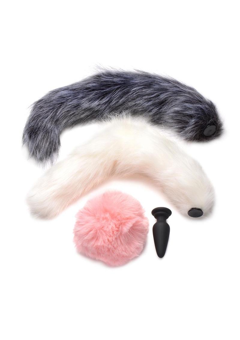 Tailz Silicone Anal Plug and 3 Interchangeable Tails