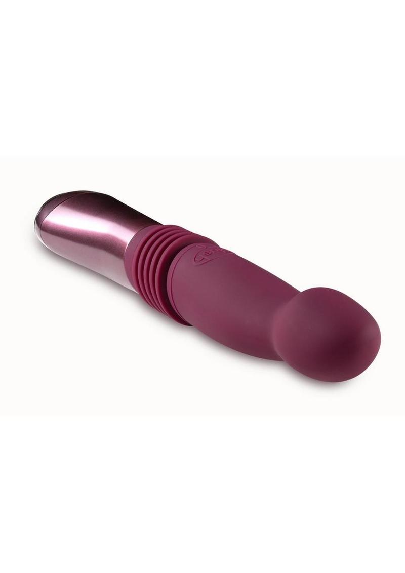 Temptasia Trixie Rechargeable Silicone Thrusting Dildo - Purple/Wine
