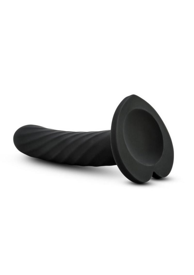 Temptasia Twist Silicone Dildo - Black - Medium - 5.5in