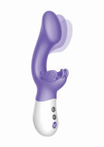 The Come Hither G-Kiss Butterfly Silicone Rechargeable Rabbit Vibrator - Purple