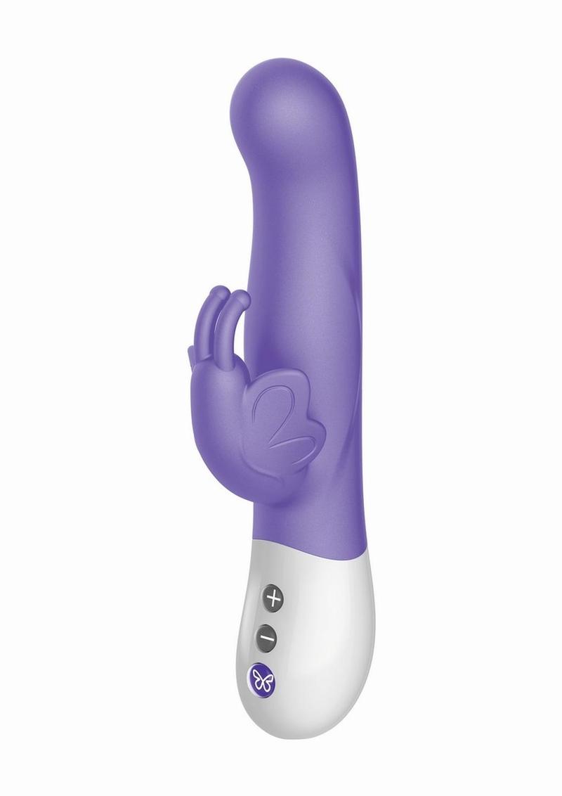 The Vibrating Dual Stim Butterfly Silicone Rechargeable Rabbit Vibrator - Purple