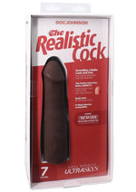 The Realistic Cock Ultraskyn Removable Vac-U-Lock Suction Cup - Chocolate - 7in