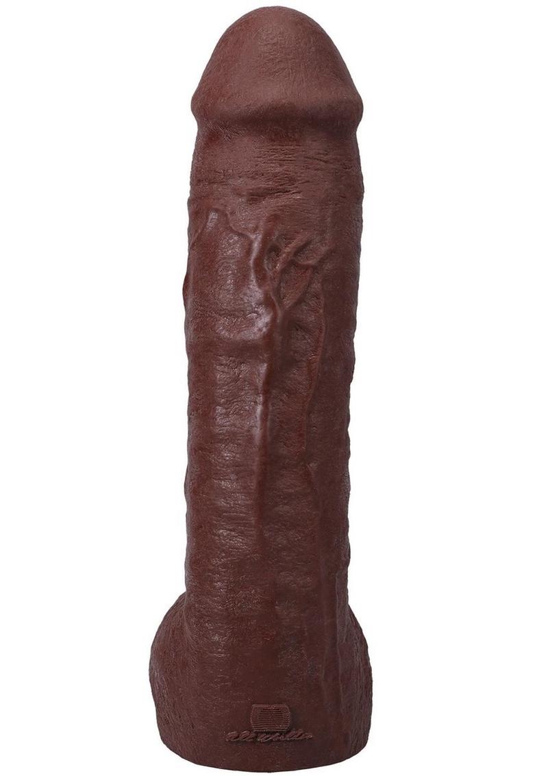 The Realistic Cock with Balls Ultraskyn Hung with Removable Vac-U-Lock Suction Cup - Chocolate - 12in