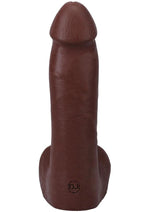 The Realistic Cock with Balls Ultraskyn Removable Vac-U-Lock Suction Cup - Chocolate - 7in