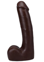 The Realistic Cock with Balls Ultraskyn Removable Vac-U-Lock Suction Cup - Chocolate - 9in