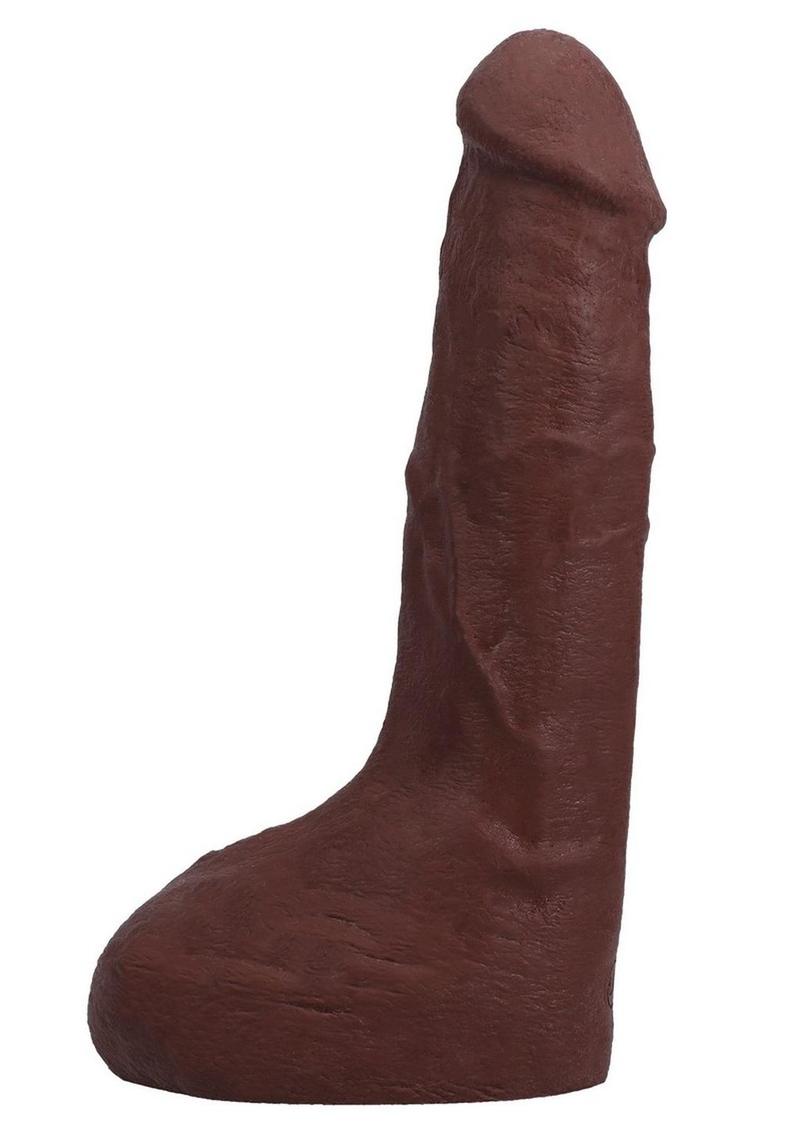 The Realistic Cock with Balls Ultraskyn Squirting with Removable Vac-U-Lock Suction Cup - Chocolate - 9.5in