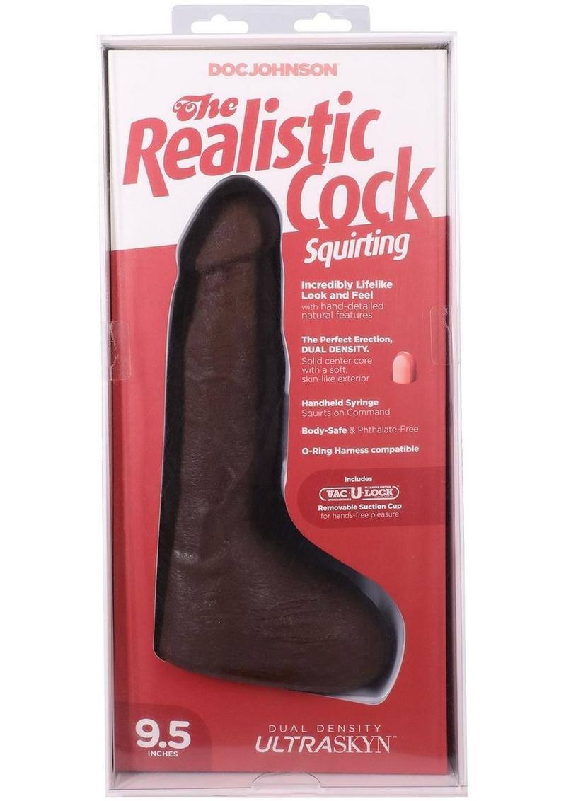 The Realistic Cock with Balls Ultraskyn Squirting with Removable Vac-U-Lock Suction Cup