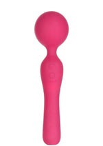 The Swan Sceptre Rechargeable Silicone Dual End Wand Massager - Berry