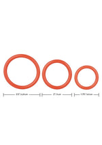 Tri Rings Cock Ring - Red - 3 Piece Set/Set