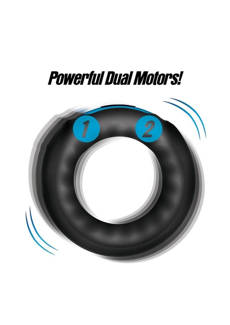 Trinity Men Remote Control 7x Rechargeable Silicone Cock Ring - Black