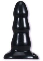 Triple Ripple Butt Plug - Black - Medium