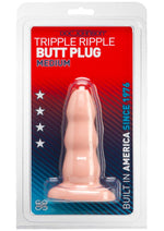 Triple Ripple Butt Plug - Vanilla - Medium