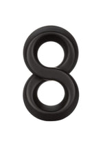 Ultra-Soft Crazy 8 Dual Silicone Cock Ring - Black