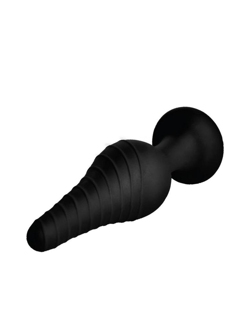 Under Control Rechargeable Silicone Vibrating Anal Plug with Remote Control - Black