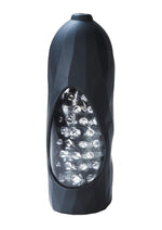Vedo Hummer 2.0 Silicone Rechargeable Vibrating Stroker - Crystal Clear/Black Pearl - Black/Clear
