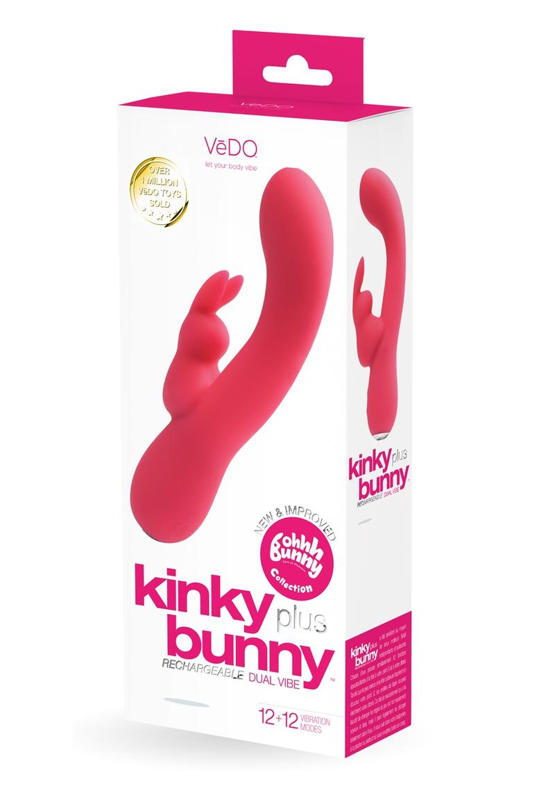 Vedo Kinky Bunny Plus Rechargeable Silicone Rabbit Vibrator - Pink