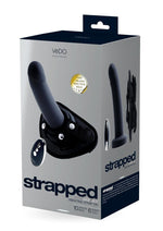Vedo Strapped Silicone Rechargeable Vibrating Strap-On with Remote Control - Just - Black