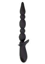 Vibrating Buttfuk Rechargeable Silicone Anal Wand - Black