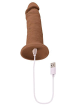 Vibrating Rechargeable Silicone Dildo - Caramel - 6in