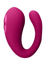 Vive Yoko Rechargeable Silicone Tripe Motor Dual Prongs with Clitoral Pulse Wave Vibrator