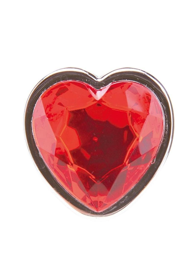 WhipSmart Heartbreaker Metal Butt Plug - Metal/Red/Silver - Medium