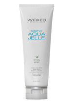 Wicked Simply Aqua Jelle Water Based Lubricant with Olive Leaf Extract - 4oz Tube