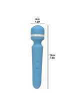 Wonderlust Destiny Silicone Rechargeable Wand Massager - Blue