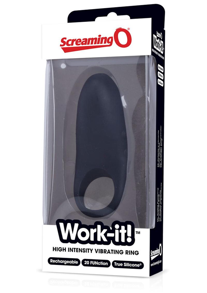 Work It USB Rechargeable Silicone Vibrating C-Ring Waterproof