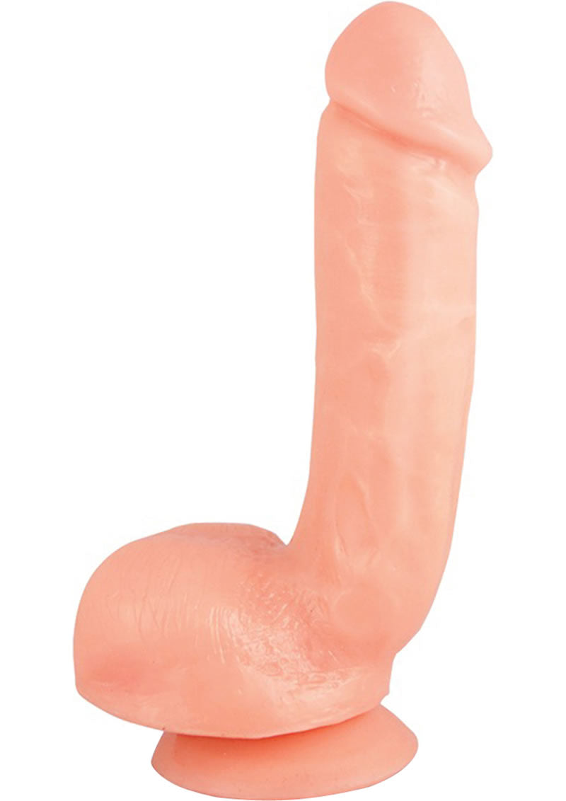 X5 Hard On Dildo with Balls - Vanilla - 8.75in